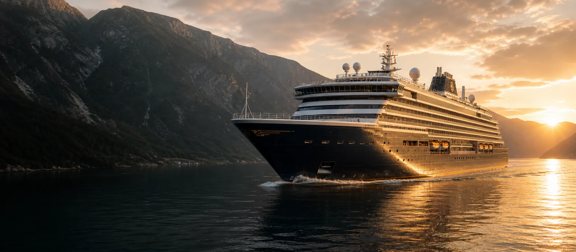 Kreuzfahrtschiff in einem norwegischen Fjord