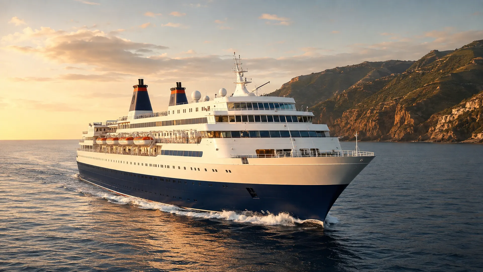 MS Vasco da Gama als klassischer Hochseeliner vor Madeira